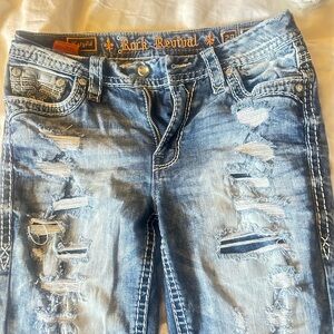 Rock Revival Light Blue Distressed Skinny Jeans